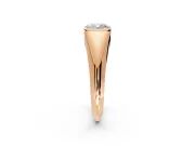 Tension Engagement Ring Setting for Cushion Cut Center with Wide Tapered Band and Tension Head in Rose Gold