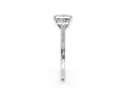 Solitaire Engagement Ring Setting for Princess Cut Center with Channel Accents and Prong Head in Sterling Silver