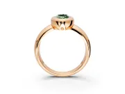 Solitaire Engagement Ring Setting for Fancy Green Marquise Center with Wide Band and Bezel Head in Rose Gold