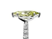 Solitaire Engagement Ring Setting for Fancy Yellow Marquise Center with Micro Pave Band and Prong Head in Platinum