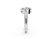 Halo Engagement Ring Setting for Oval Center with Tapered Plain Band and Prong Head in Sterling Silver
