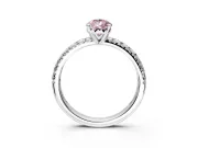 Solitaire Engagement Ring Setting for Fancy Pink Pear-Shaped Center with Large Accents and Prong Head in Platinum