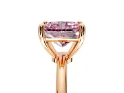 Minimalist Solitaire Engagement Ring Setting for Fancy Pink Radiant Cut Center with Thin Band and Prong Head in Rose Gold