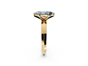 Solitaire Engagement Ring Setting for Fancy Blue Marquise Center with Wide Knife Ridge Band and Prong Head in Yellow Gold