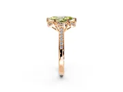 Floral Engagement Ring Setting for Fancy Yellow Marquise Center with Four Accent Clusters and Prong Head in Rose Gold