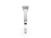 Solitaire Engagement Ring Setting for Cushion Cut Center with Tapered Split Shoulders and Prong Head in White Gold