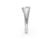 Tension Engagement Ring Setting for Heart-Shaped Center with Wide Tapered Band and Tension Head in White Gold