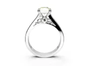 Solitaire Engagement Ring Setting for Fancy Yellow Radiant Cut Center with Channel Band and Double Claw Prong Head in Platinum