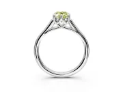 Solitaire Engagement Ring Setting for Fancy Yellow Oval Center with Cathedral Band and Prong Head in Platinum