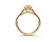 Solitaire Engagement Ring Setting for Fancy Yellow Oval Center with Cathedral Band and Prong Head in Yellow Gold