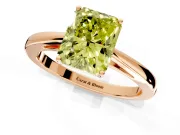 Solitaire Engagement Ring Setting for Fancy Yellow Radiant Cut Center with Open Cathedral Shoulders and Prong Head in Rose Gold