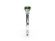 5 Stone Engagement Ring Setting for Fancy Green Cushion Cut Center with Equal Close-Set Accents and Prong Head in Platinum