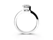 Solitaire Engagement Ring Setting for Princess Cut Center with Plain Band and Flat Tab Prong Head in Sterling Silver