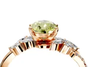 Solitaire Engagement Ring Setting for Fancy Yellow Pear-Shaped Center with Marquise Accent Twist Band and Prong Head in Rose Gold