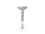 Shared-Prong Engagement Ring Setting for Marquise Center with Graduated Accents and Prong Head in Platinum