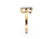 Solitaire Engagement Ring Setting for Marquise Center with Plain Band and Flat Tab Prong Head in Yellow Gold