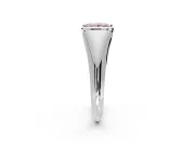 Tension Engagement Ring Setting for Fancy Pink Princess Cut Center with Wide Tapered Band and Tension Head in Sterling Silver