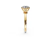 Solitaire Engagement Ring Setting for Round Cut Center with Plain Band and Tulip Prong Head in Yellow Gold