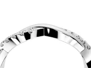 Round Cut Lab-Grown Diamond Twisted Infinity Wedding Band with Spaced Prong Setting in Platinum