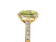 Solitaire Engagement Ring Setting for Fancy Yellow Radiant Cut Center with Channel Accents and Prong Head in Yellow Gold