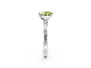 Solitaire Engagement Ring Setting for Fancy Yellow Oval Center with Bezel Station Band and Prong Head in Platinum