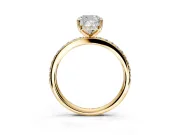 Solitaire Engagement Ring Setting for Cushion Cut Center with Fine Pave Band and Prong Head in Yellow Gold