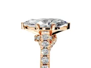 Solitaire Engagement Ring Setting for Marquise Center with Crossover Accents and Prong Head in Rose Gold