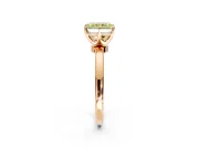 Solitaire Engagement Ring Setting for Fancy Yellow Radiant Cut Center with Plain Band and Tulip Prong Head in Rose Gold