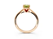 Solitaire Engagement Ring Setting for Fancy Yellow Emerald Cut Center with Knife Ridge Band and Claw Prong Head in Rose Gold