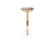 Solitaire Engagement Ring Setting for Fancy Pink Marquise Center with Channel Accents and Prong Head in Yellow Gold