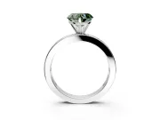Solitaire Engagement Ring Setting for Fancy Green Heart-Shaped Center with Channel Baguette Band and Prong Head in Platinum