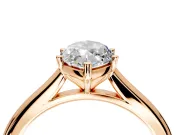 Solitaire Engagement Ring Setting for Marquise Center with Narrow Cathedral Band and Prong Head in Rose Gold