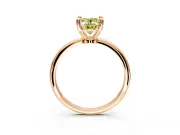 Minimalist Solitaire Engagement Ring Setting for Fancy Yellow Oval Center with Thin Band and Prong Head in Rose Gold