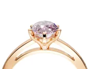 Solitaire Engagement Ring Setting for Fancy Pink Marquise Center with Basket Rail and Prong Head in Rose Gold