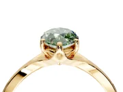 Solitaire Engagement Ring Setting for Fancy Green Marquise Center with Plain Split Shank and Prong Head in Yellow Gold
