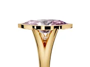 Solitaire Engagement Ring Setting for Fancy Pink Marquise Center with V Split Shank and Bezel Head in Yellow Gold