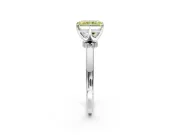 Solitaire Engagement Ring Setting for Fancy Yellow Radiant Cut Center with Plain Band and Tulip Prong Head in Sterling Silver