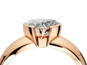 Tension Engagement Ring Setting for Heart-Shaped Center with Wide Flat Band and Tension Head in Rose Gold