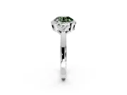 Cluster Engagement Ring Setting for Fancy Green Round Cut Center with Milgrain Shoulder Clusters and Prong Head in Platinum