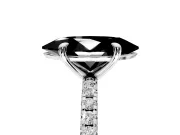Solitaire Engagement Ring Setting for Fancy Black Marquise Center with Fine Pave Narrow Band and Prong Head in Sterling Silver