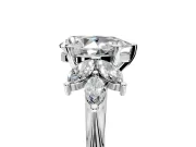 Floral Cluster Engagement Ring Setting for Pear-Shaped Center with Marquise Accents and Prong Head in Platinum