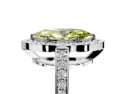 Bezel-Framed Halo Engagement Ring Setting for Fancy Yellow Marquise Center with Pave Band and Prong Head in Platinum