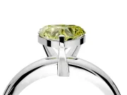 Solitaire Engagement Ring Setting for Fancy Yellow Heart-Shaped Center with Wire Band and Prong Head in Platinum