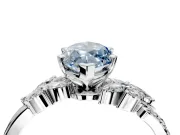 Solitaire Engagement Ring Setting for Fancy Blue Marquise Center with Marquise Accent Twist Band and Prong Head in Platinum