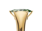 Tension Engagement Ring Setting for Fancy Green Marquise Center with Wide Tapered Band and Tension Head in Yellow Gold
