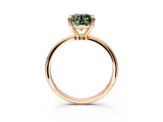 Minimalist Solitaire Engagement Ring Setting for Fancy Green Round Cut Center with Thin Band and Prong Head in Rose Gold