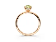 Hidden Halo Engagement Ring Setting for Fancy Yellow Pear-Shaped Center with Thin Round-Wire Band and Prong Head in Rose Gold