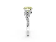 Solitaire Engagement Ring Setting for Fancy Yellow Radiant Cut Center with Marquise Accent Twist Band and Prong Head in Platinum