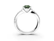 Bezel Engagement Ring Setting for Fancy Green Radiant Cut Center with Wide Channel-Set Band and Bezel Head in Platinum