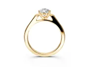 Solitaire Engagement Ring Setting for Pear-Shaped Center with Channel Accents and Prong Head in Yellow Gold
